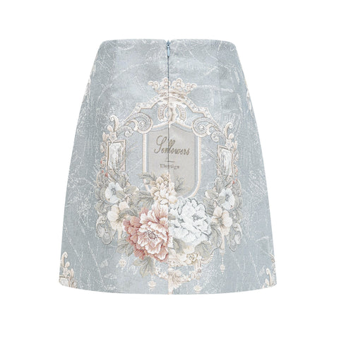Aliénor Embroidered Mini Dress — Blue