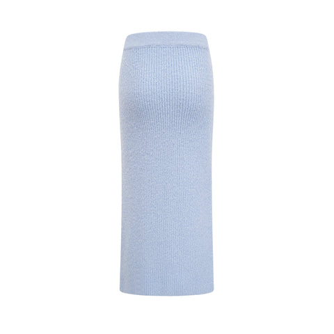 Chantal Knit Blouse and Skirt Set — Blue