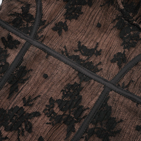 Marlene Lace Bustier Maxi Dress — Black