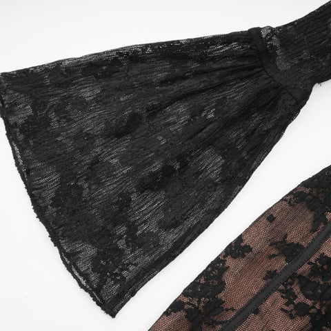 Marlene Lace Bustier Maxi Dress — Black