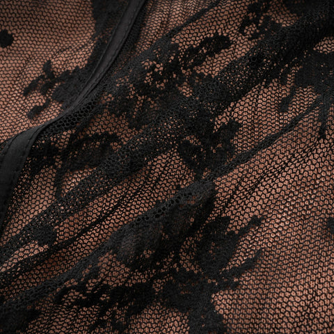 Marlene Lace Bustier Maxi Dress — Black
