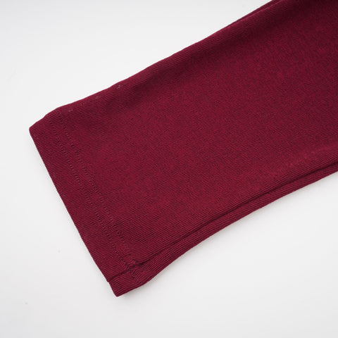 Camille Ruched Flap-Detail Midi Dress — Wine Red