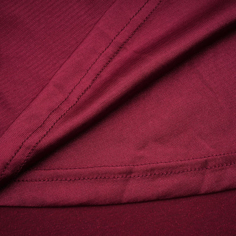 Camille Ruched Flap-Detail Midi Dress — Wine Red