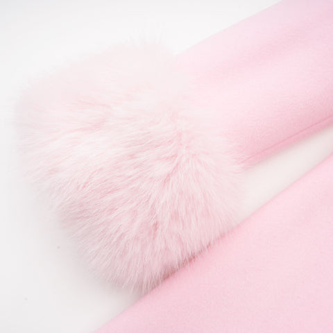 Louisette Faux-Fur Cuff Coat — Pink