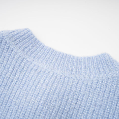 Chantal Knit Blouse and Skirt Set — Blue