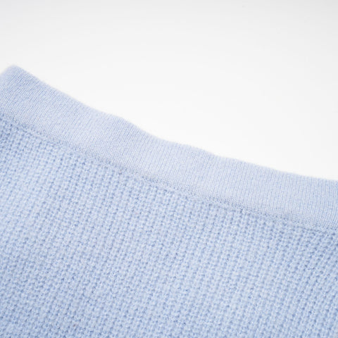 Chantal Knit Blouse and Skirt Set — Blue
