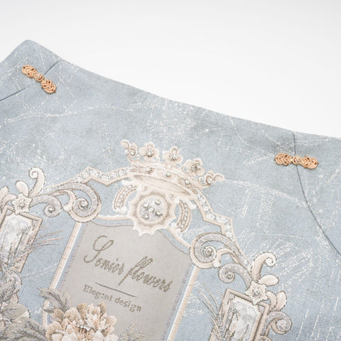 Aliénor Embroidered Mini Dress — Blue