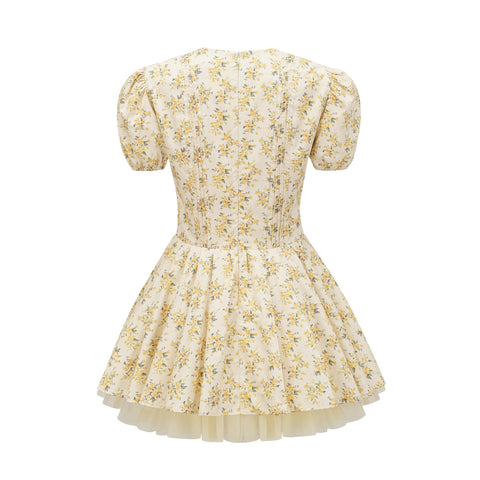 Floral-Print Pleated Mini Dress by Liane