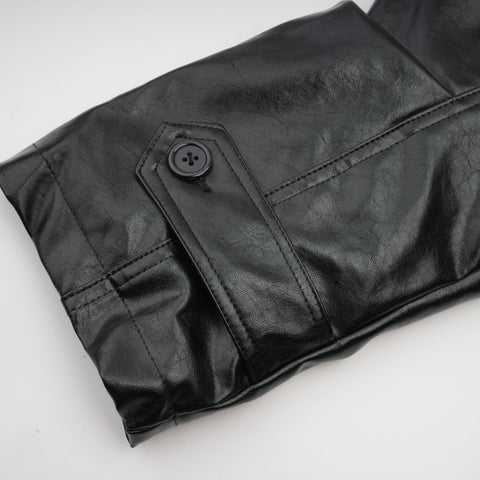 Virginie Quilted Leatherette Jacket — Black