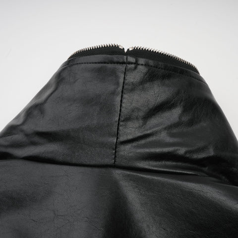 Virginie Quilted Leatherette Jacket — Black