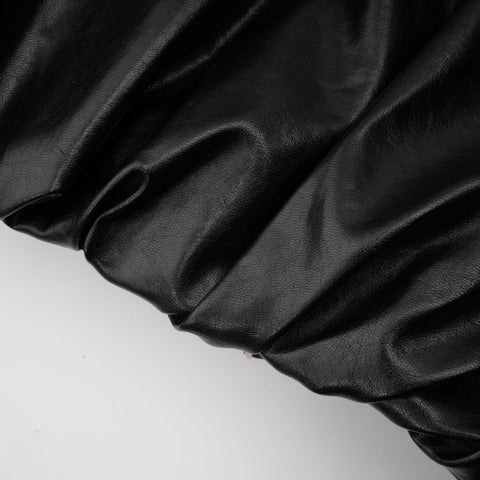 Virginie Quilted Leatherette Jacket — Black