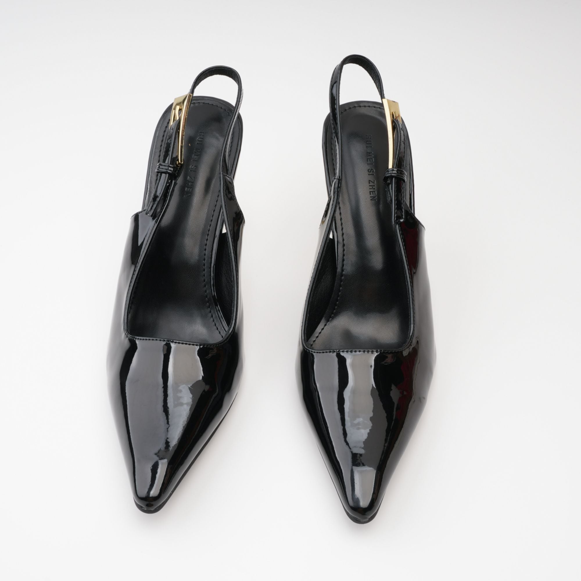 Éva Black Pointed-Toe Heels, Cuavan