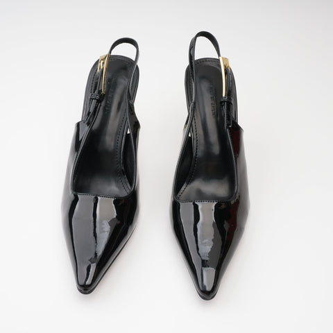 Éva Black Pointed-Toe Heels, Cuavan