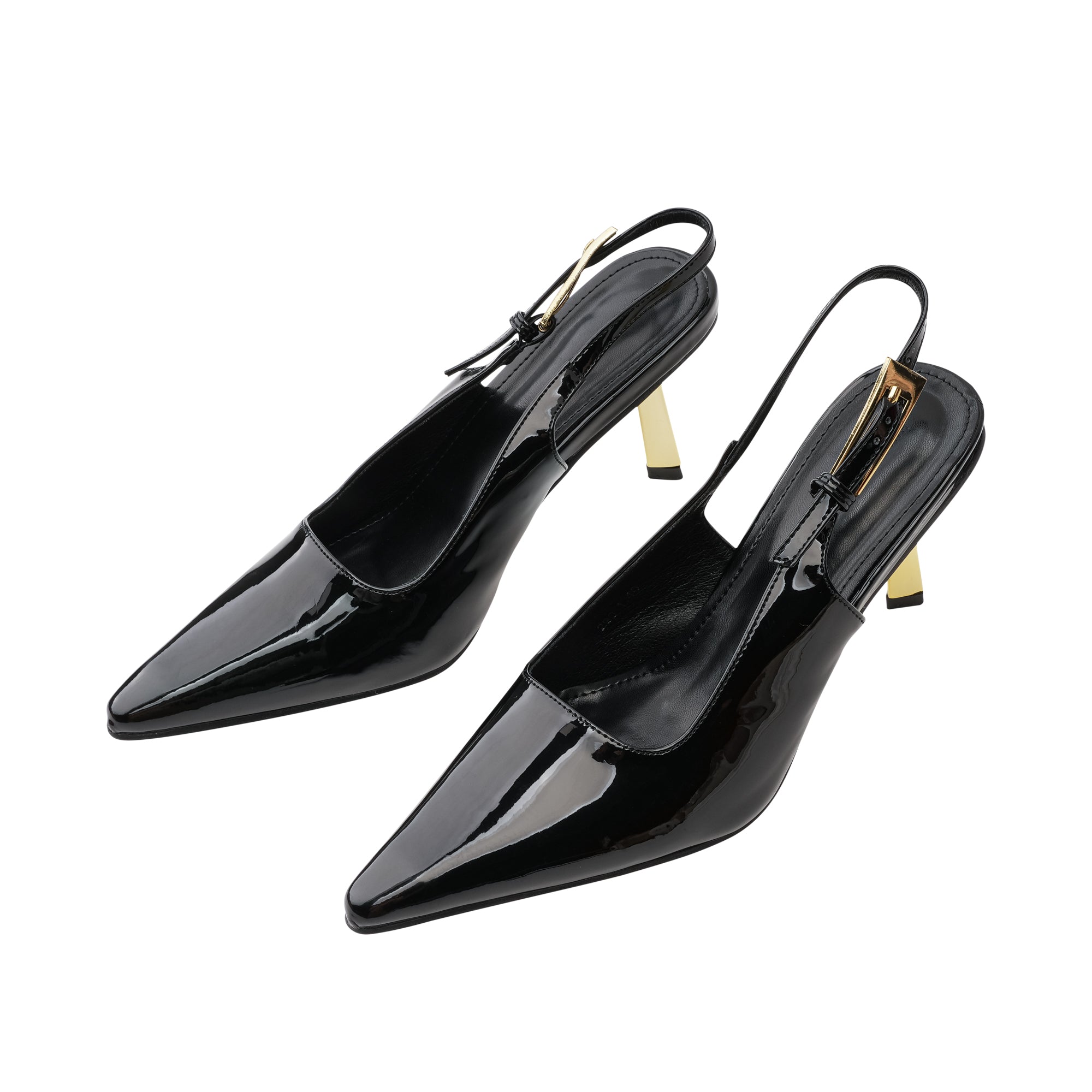 Éva Black Pointed-Toe Heels, Cuavan