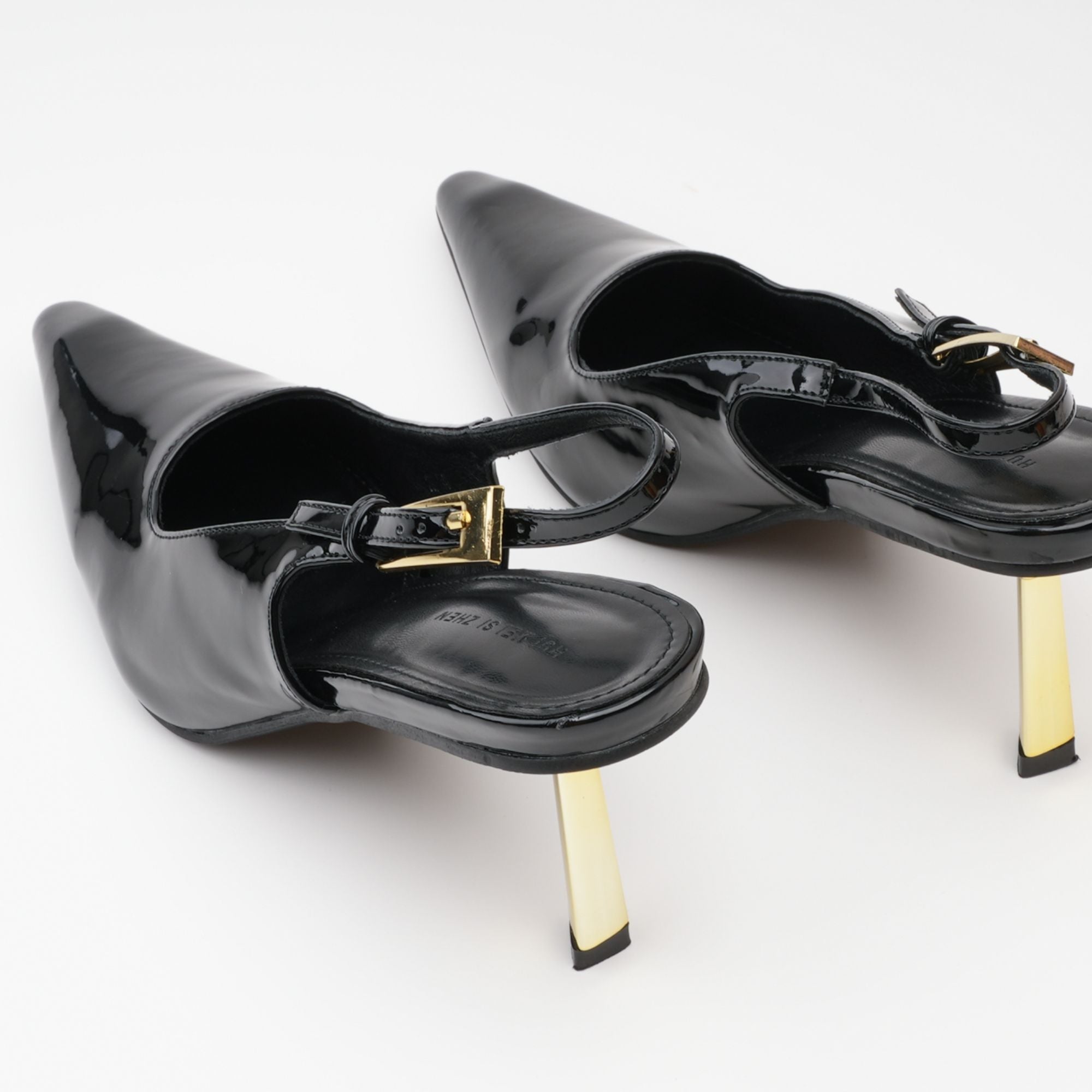 Éva Black Pointed-Toe Heels, Cuavan