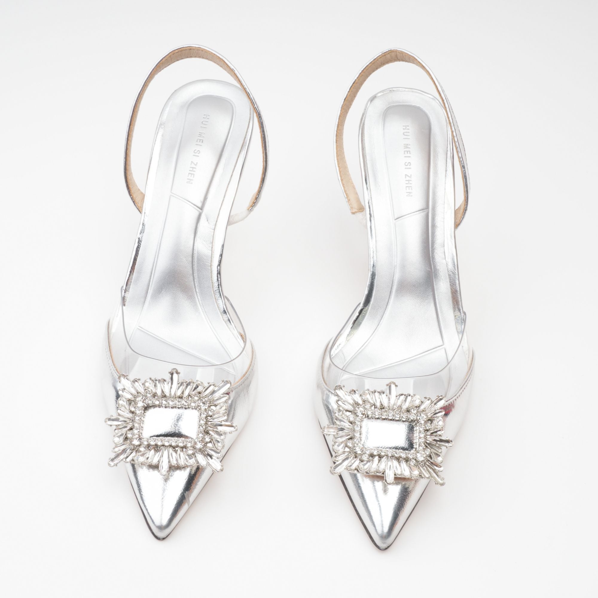 Kate Crystal Slingback Heels, Cuavan