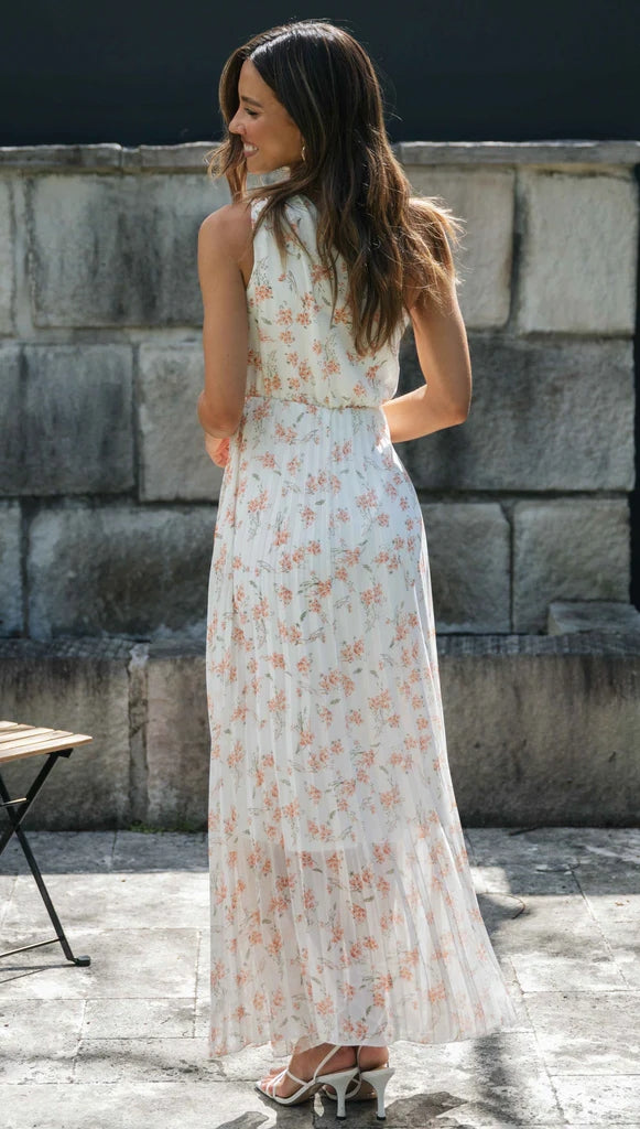 Floral One-Shoulder Midi Dress — Orange, Cuavan