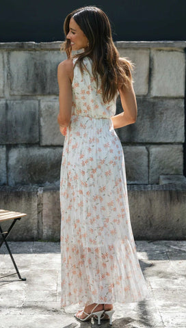 Floral One-Shoulder Midi Dress — Orange, Cuavan