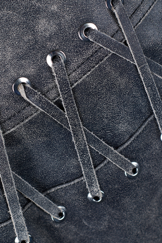 Aria Lace-Up Leather Jacket, Cuavan
