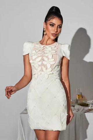 Ephigenie Floral Pearl Mini Dress