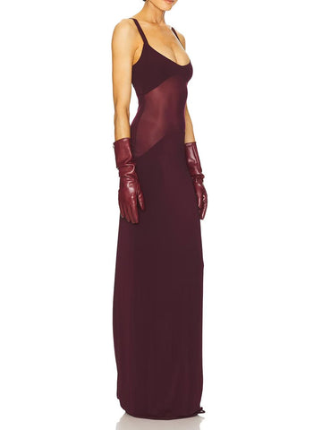 Sheer Knit Curve Maxi Dress, Cuavan