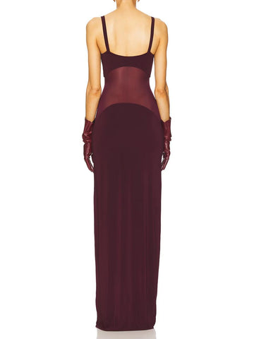 Sheer Knit Curve Maxi Dress, Cuavan
