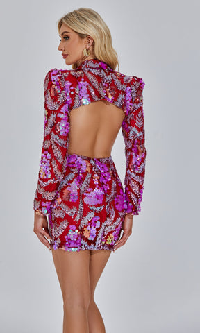 Yeney Sequin Mini Blazer — Pink