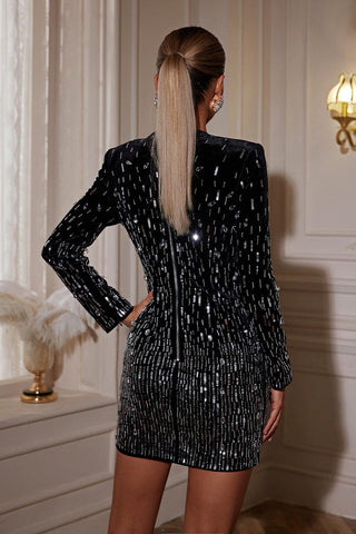 Karla Embellished Velvet Mini Dress