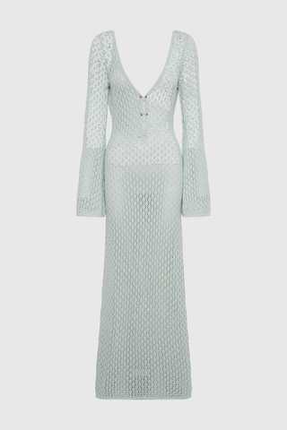 Vivienne Knit Plunge Maxi Dress — Blue, Cuavan