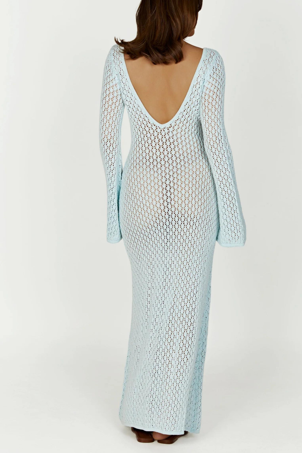Vivienne Knit Plunge Maxi Dress — Blue, Cuavan