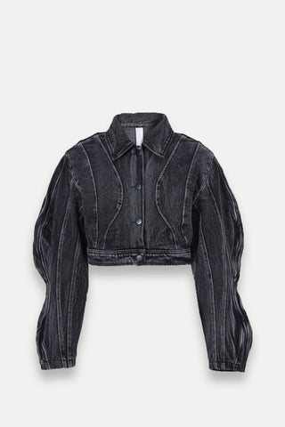 Luna Flare Sleeve Denim Jacket, Cuavan