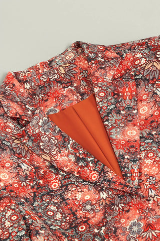 Remington Floral Print Mini Dress with Feather Cuffs