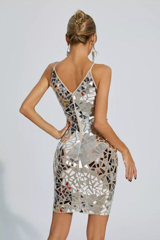 Rivka Sequin Slip Mini Dress — Silver