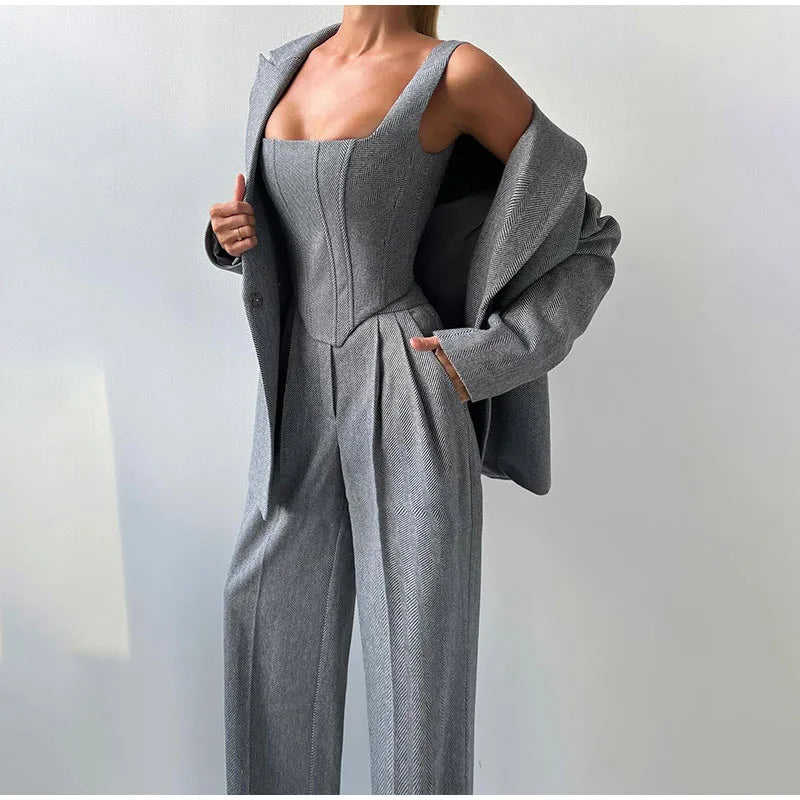 Aveline Blazer, Corset & Trouser 3-Piece Set