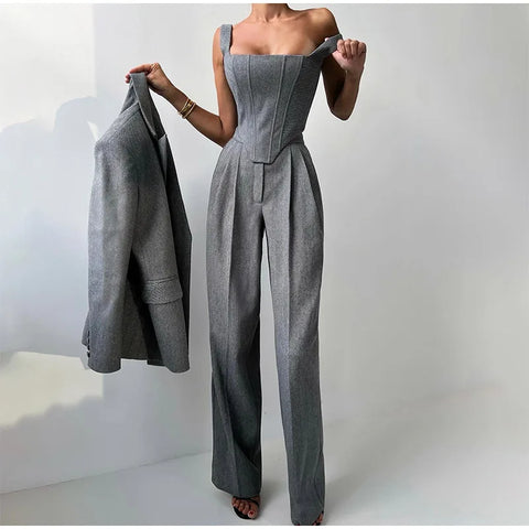Aveline Blazer, Corset & Trouser 3-Piece Set