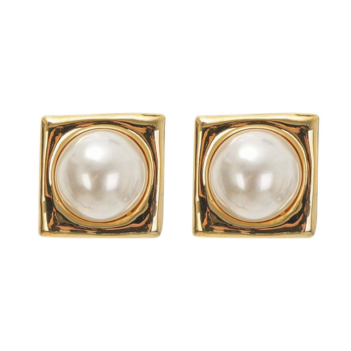 Juana Square Pearl Earrings, Cuavan