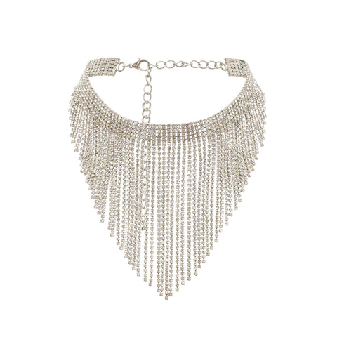 Natassia Fringed Crystal Necklace