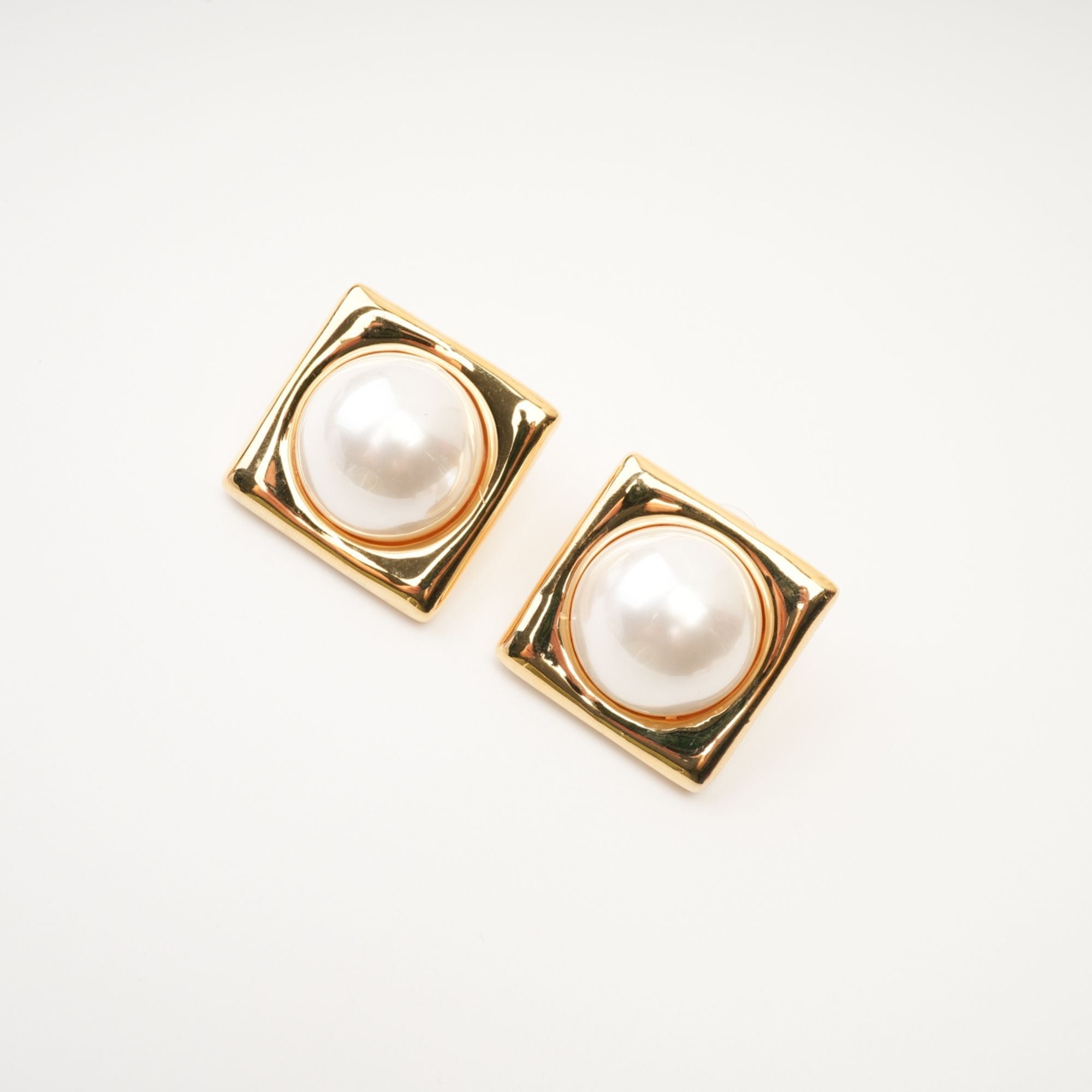 Juana Square Pearl Earrings, Cuavan