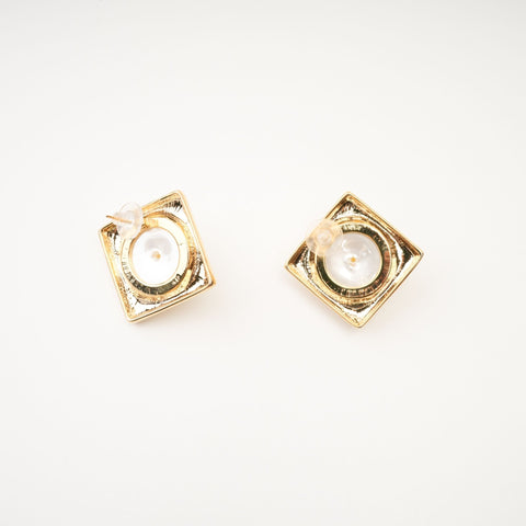 Juana Square Pearl Earrings, Cuavan