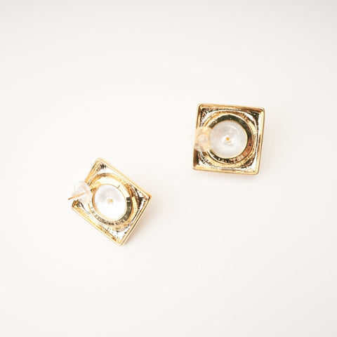 Juana Square Pearl Earrings, Cuavan