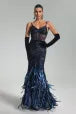 Corset Sequin & Feather Maxi Dress (II)