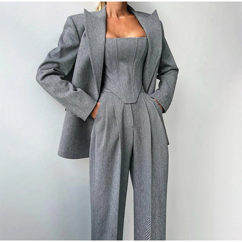 Aveline Blazer, Corset & Trouser 3-Piece Set