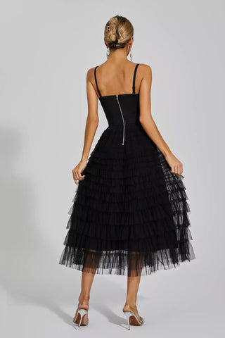 Tatiana Sequined Slip Maxi Dress — Black