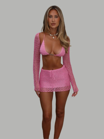 Zarae Crop Top — Hot Pink, Cuavan