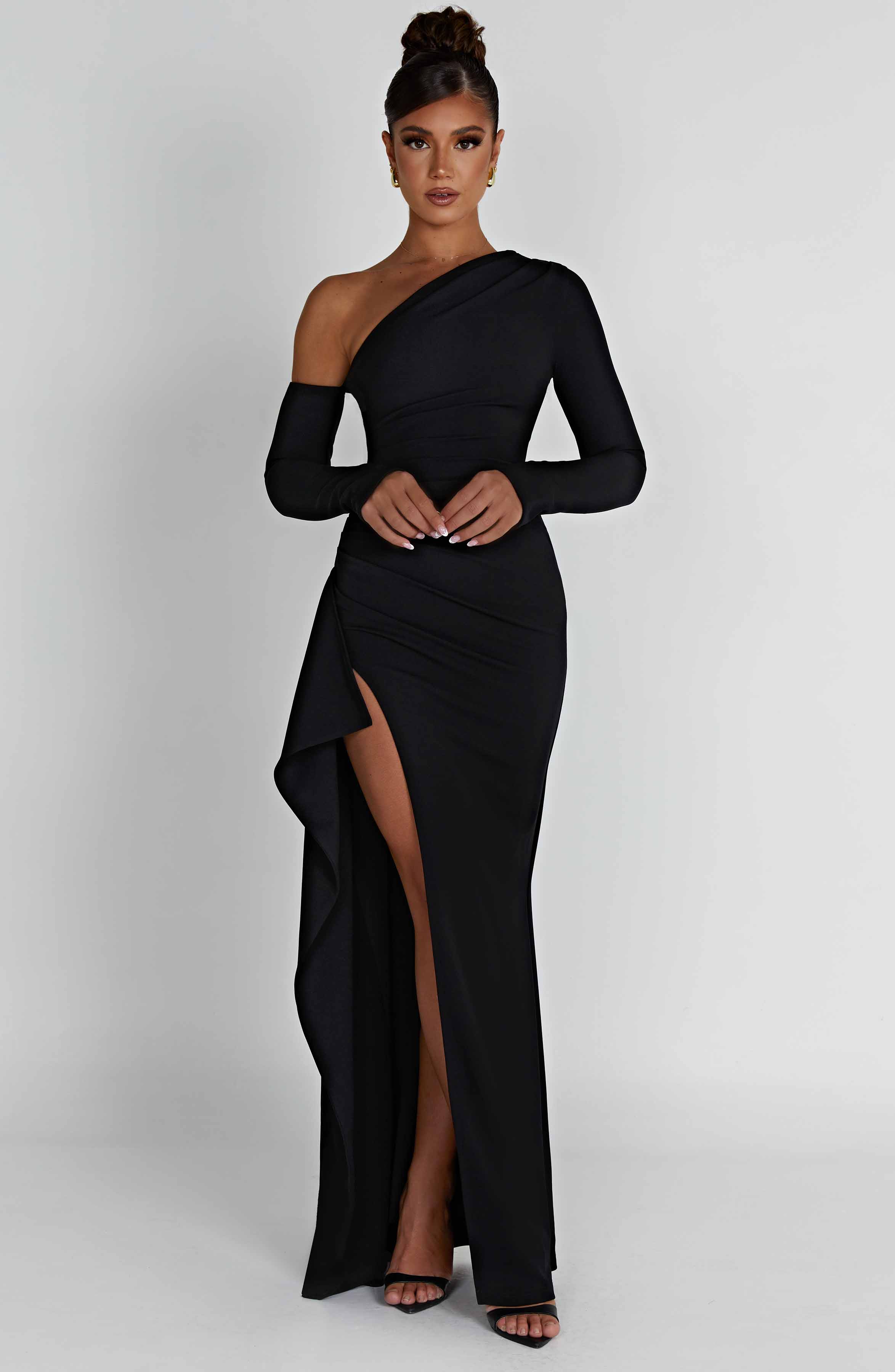 Abrielle Maxi Dress — Black, Cuavan