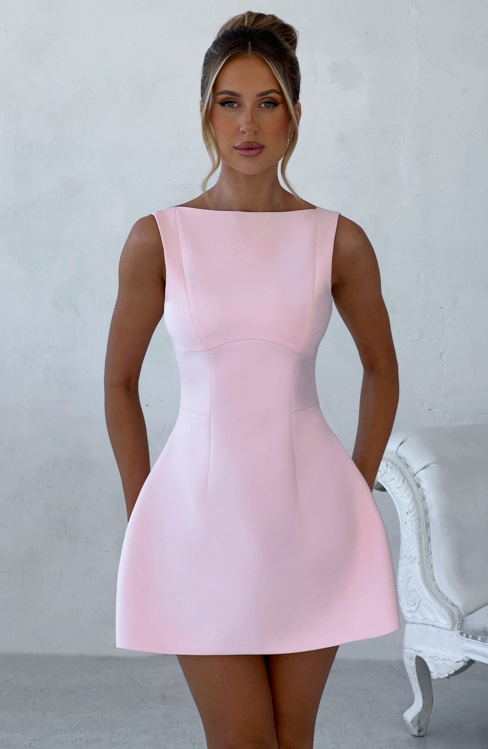 Alana Mini Dress — Blush, Cuavan