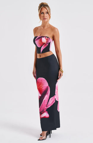 Allegra Maxi Skirt — Black Floral, Cuavan