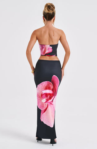 Allegra Maxi Skirt — Black Floral, Cuavan