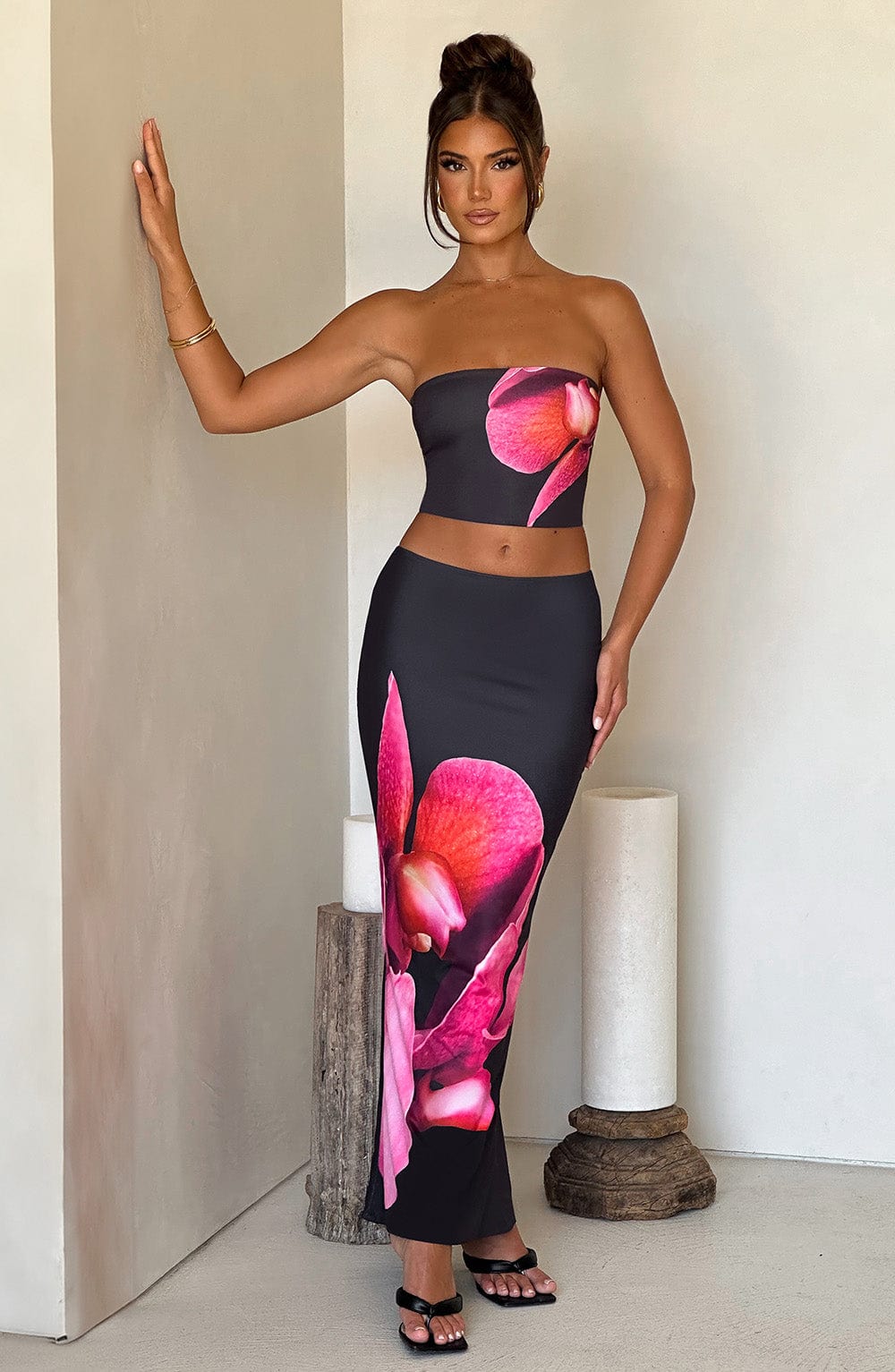 Allegra Maxi Skirt — Black Floral, Cuavan