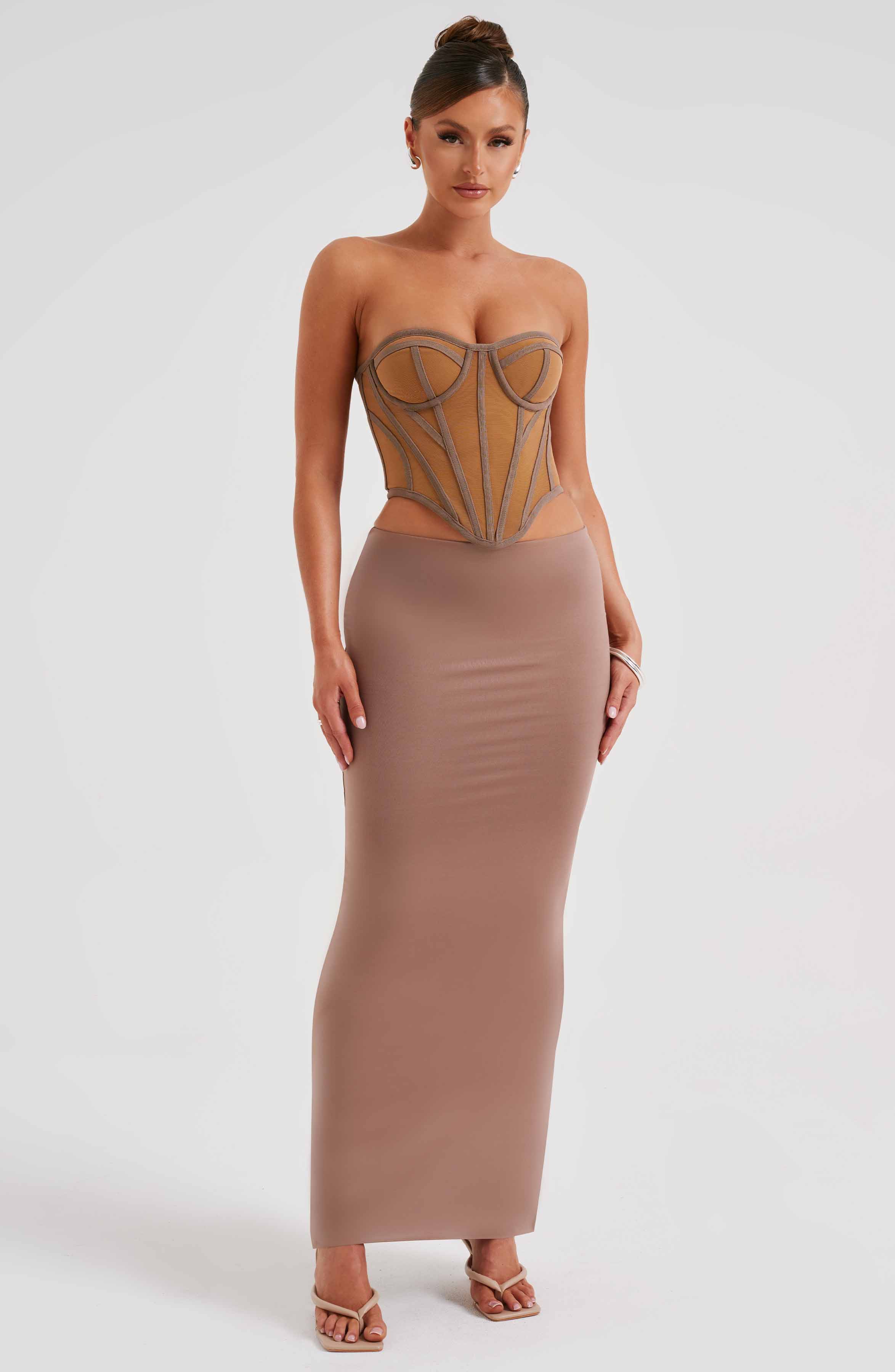 Astrid Maxi Skirt — Chocolate, Cuavan